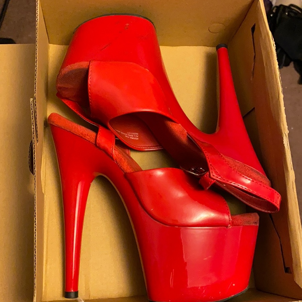Red pleaser heels